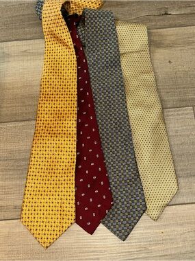 Vintage Ralph Lauren Neckties Bundle Of 4 CEO Office Professional Silk Preppy
